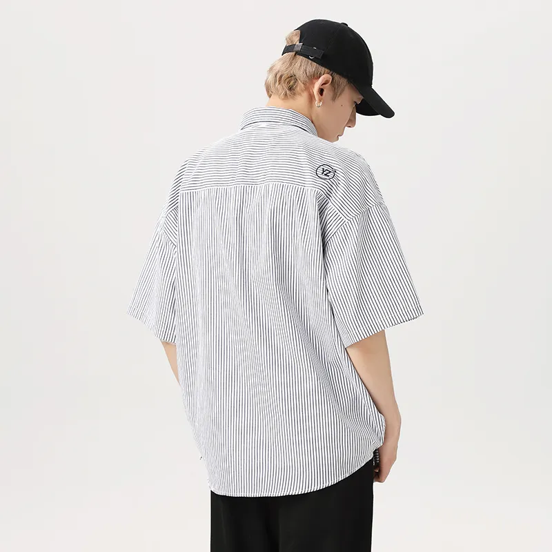 ROBINHOOD Shirt Unisex Blue White Stripes-3