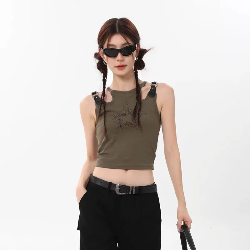 ROBINHOOD Tank Tops Women's Army Green-2