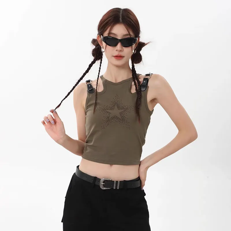 ROBINHOOD Tank Tops Women's Army Green-1