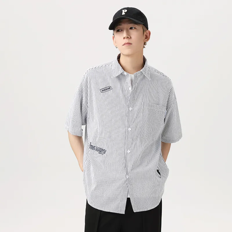 ROBINHOOD Shirt Unisex Blue White Stripes-4