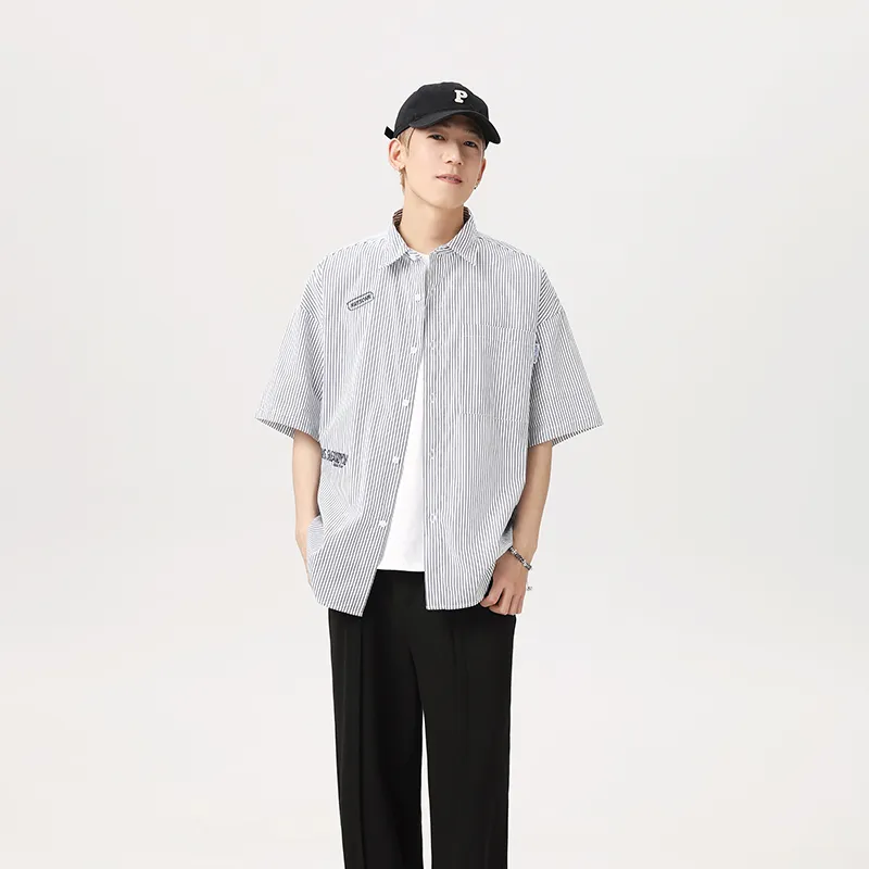 ROBINHOOD Shirt Unisex Blue White Stripes-2