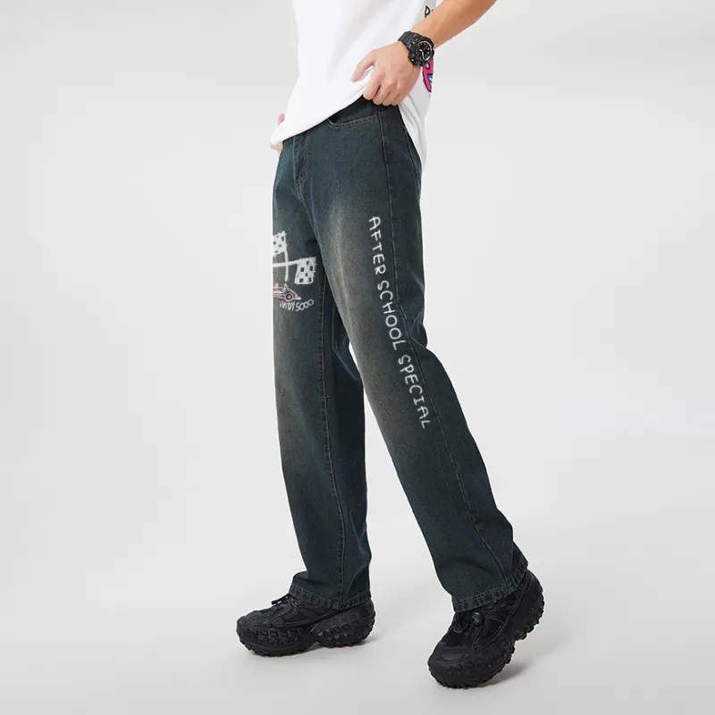 AFTER SCHOOL SPECIAL Jeans Unisex Vintage Blue-2