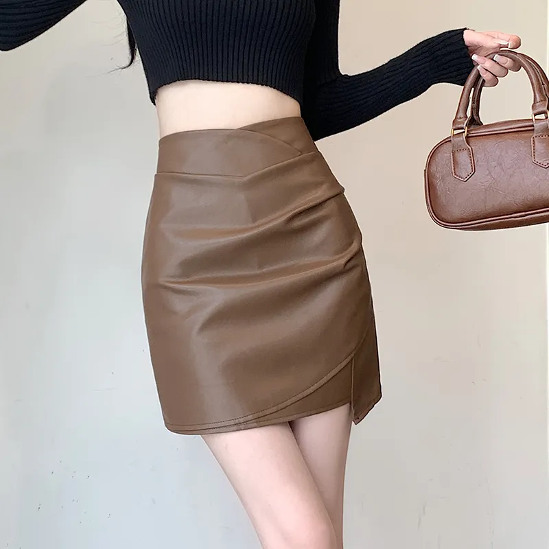 Concubine Zhu Leather Short Skirts Women's-11