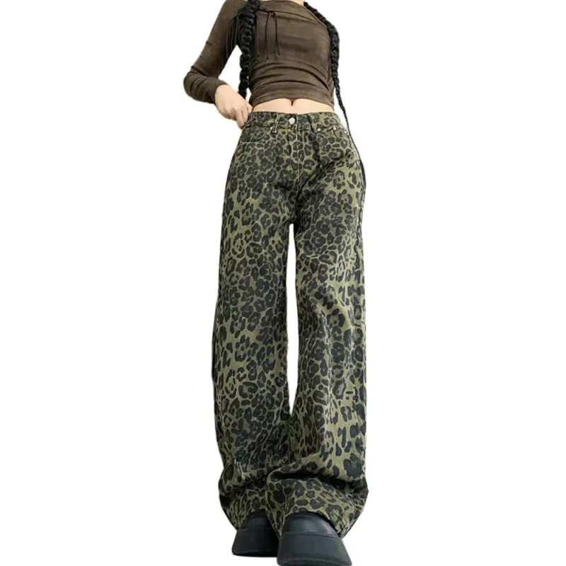Concubine Zhu Jeans Women's Leopard Print-3