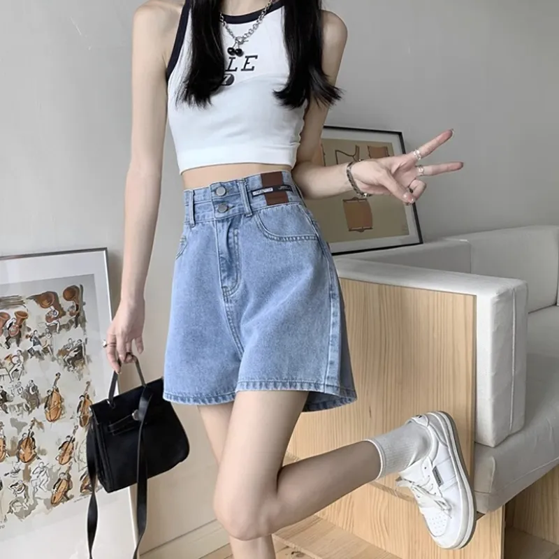 Concubine Zhu Denim Shorts Women's Light Blue-2