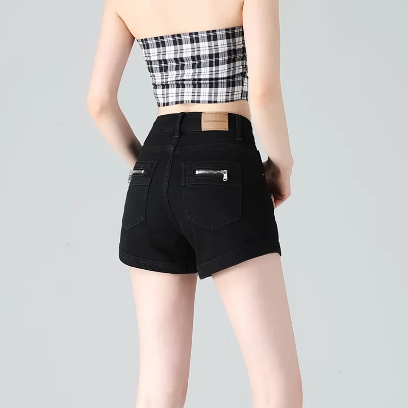 Concubine Zhu Denim Shorts Women's Black-2