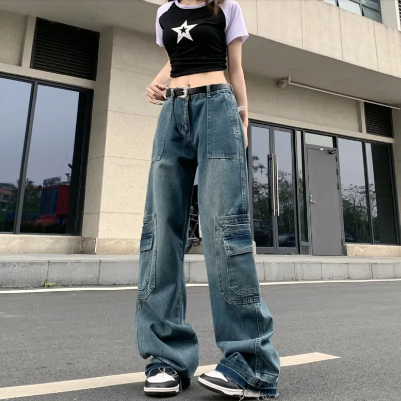 Concubine Zhu Cargo Pants Women's Blue-2