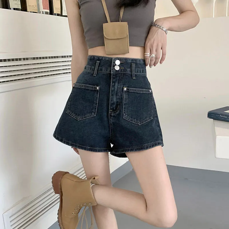Concubine Zhu Denim Shorts Women's Vintage Blue-2