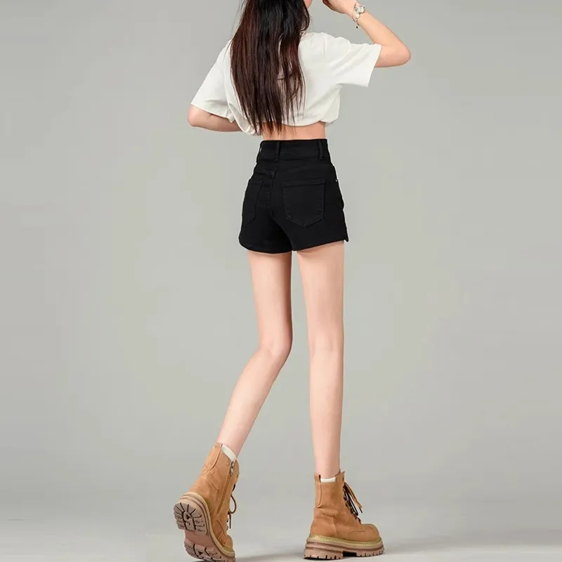 Concubine Zhu Denim Shorts Women's Black-3