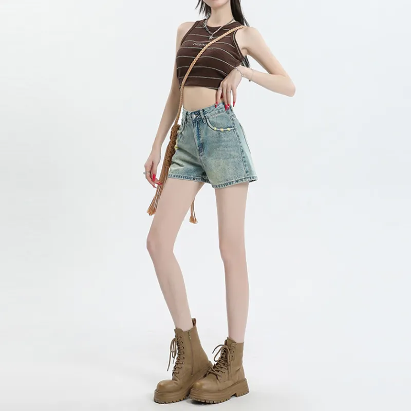 Concubine Zhu Denim Shorts Women's Moonlight Blue-1