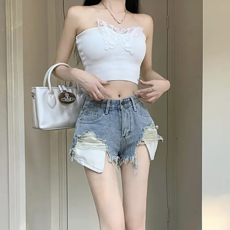 Concubine Zhu Denim Shorts Women's Vintage Blue-6