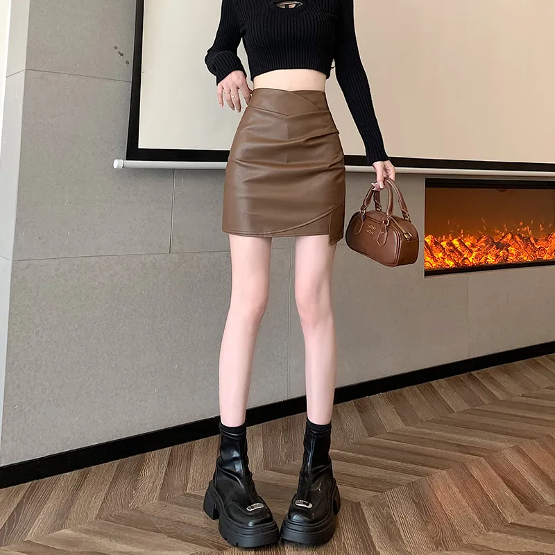 Concubine Zhu Leather Short Skirts Women's-10