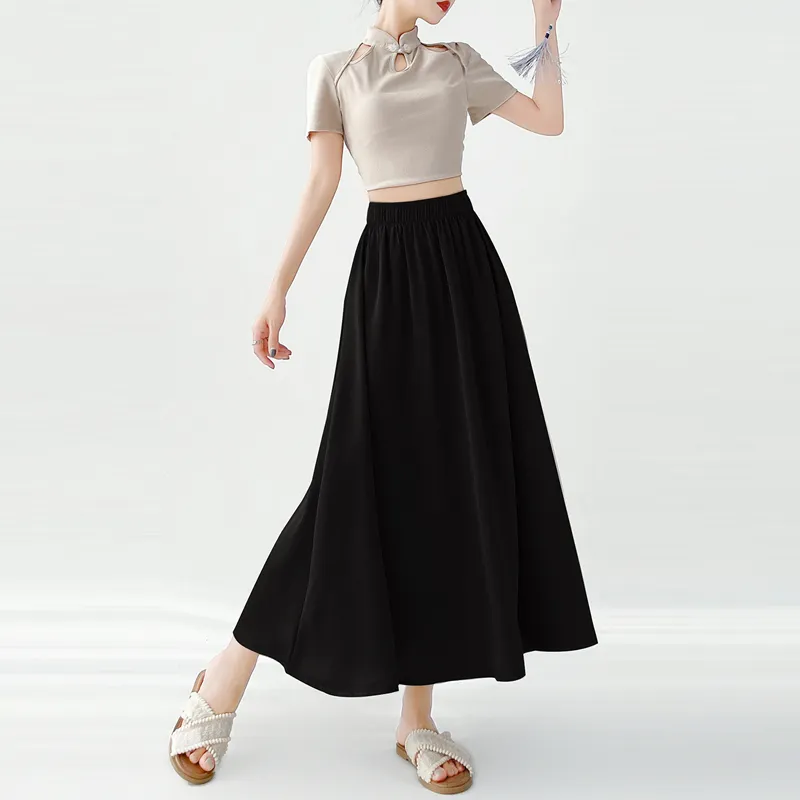 Concubine Zhu Casual Long Skirt Women's Pink-3