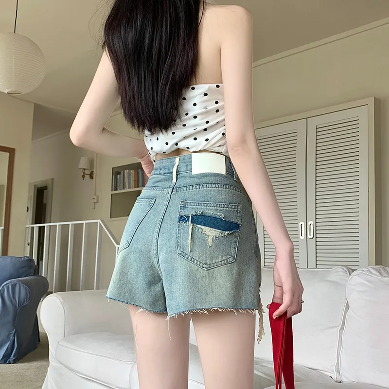 Concubine Zhu Denim Shorts Women's Light Blue-6