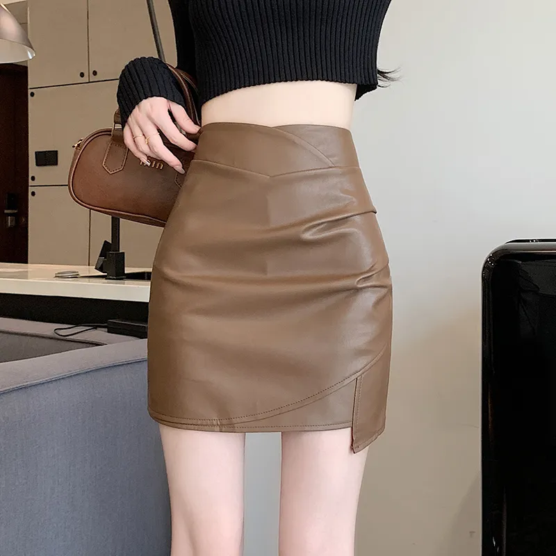 Concubine Zhu Leather Short Skirts Women's-12