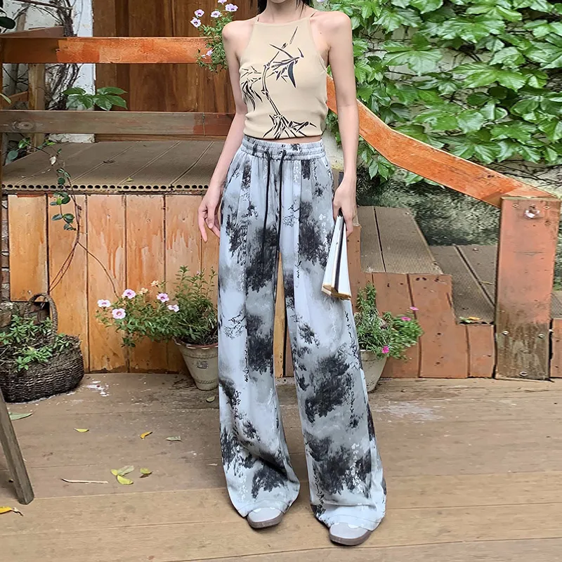 Concubine Zhu Casual Pants Women's Ink Wash Painting-4