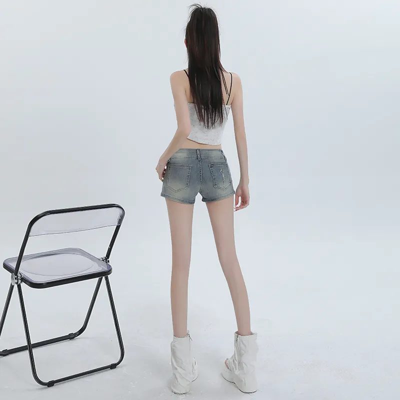 Concubine Zhu Denim Shorts Women's Nai Blue-4