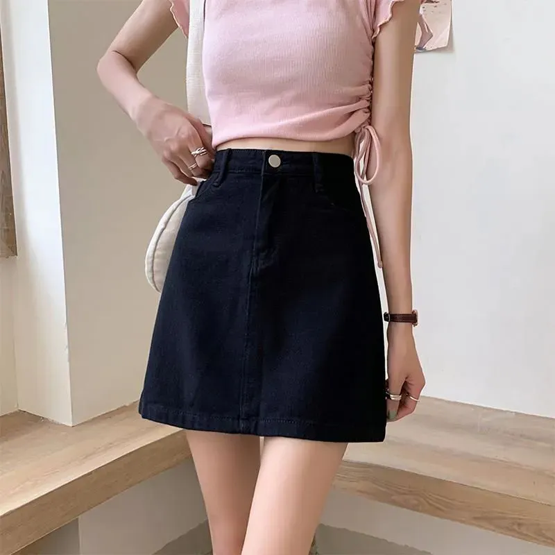 Concubine Zhu Denim Short Skirts Women's Black-3