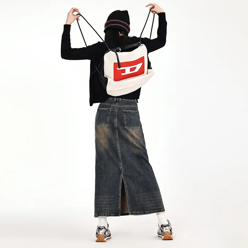 Concubine Zhu Denim Long Skirt Women's Concrete Gray-3