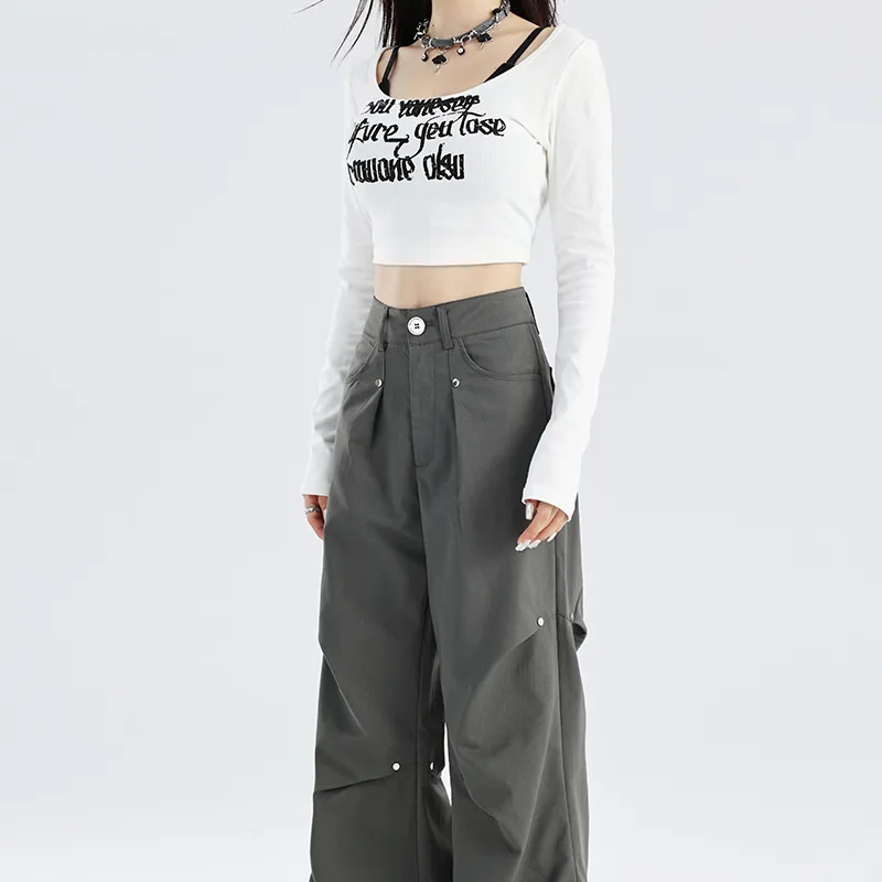 Concubine Zhu Casual Pants Women's Gray-2