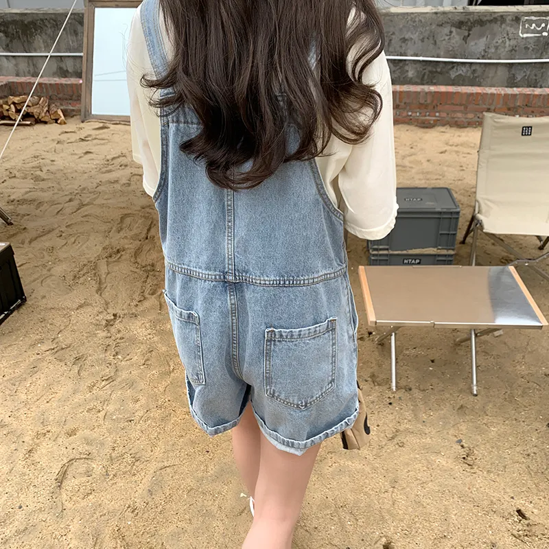 Concubine Zhu Overalls Women's Light Blue Black-2