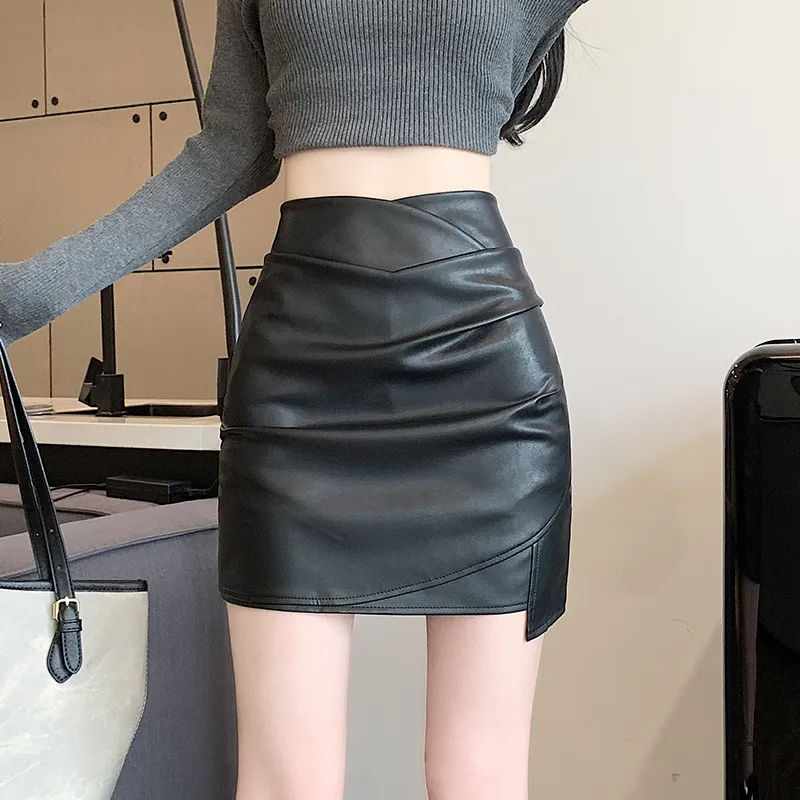 Concubine Zhu Leather Short Skirts Women's-3