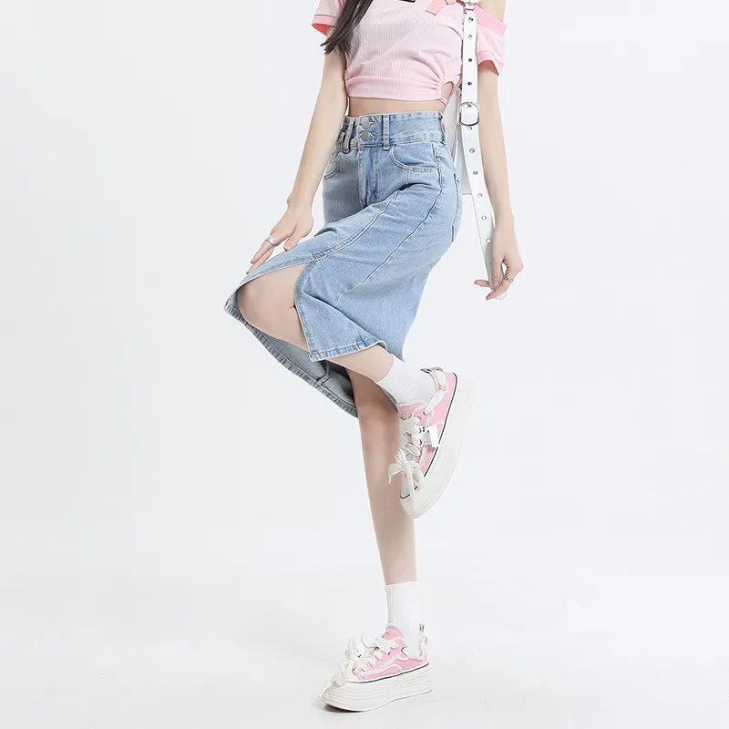 Concubine Zhu Denim Long Skirt Women's Black-7