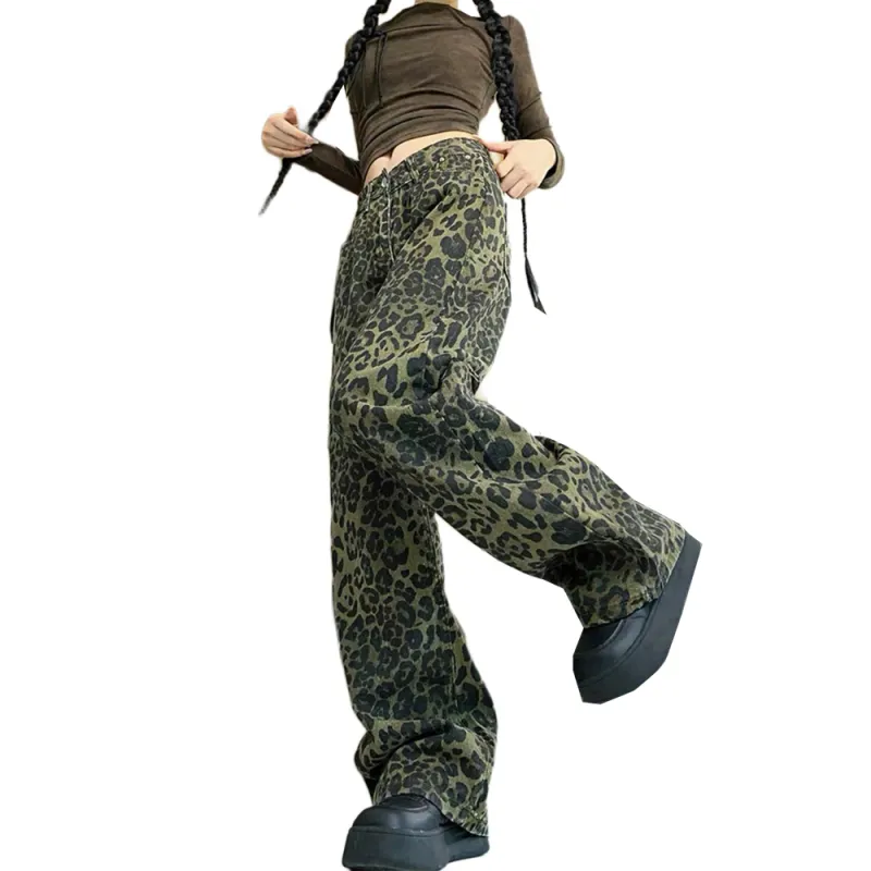 Concubine Zhu Jeans Women's Leopard Print-4