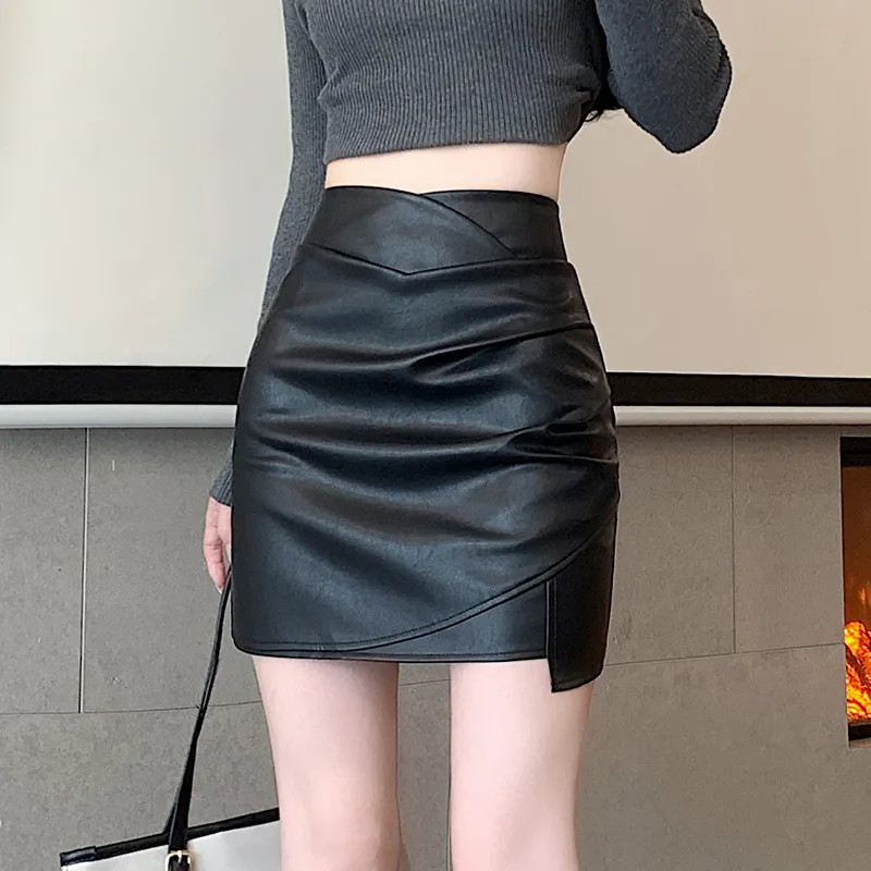 Concubine Zhu Leather Short Skirts Women's-2