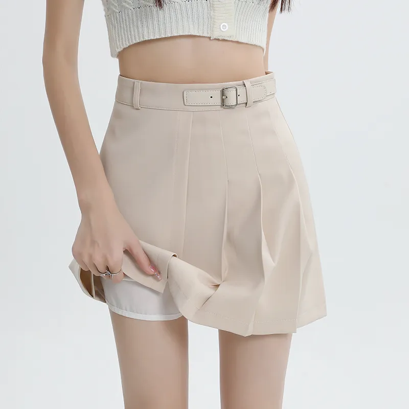 Concubine Zhu Casual Short Skirts Women's Cream Apricot-1