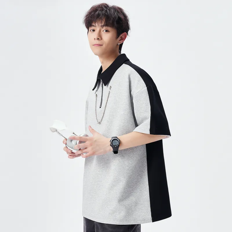 ALang Studio Polo Shirt Unisex Gray Black-3