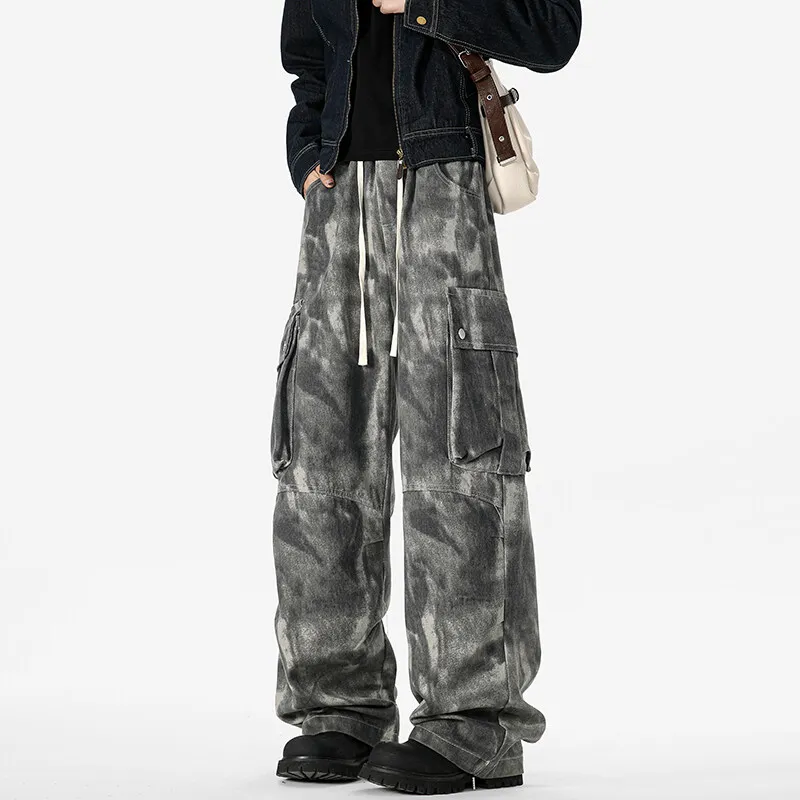 ALang Studio Casual Pants Unisex Tie-dye Camouflage-2