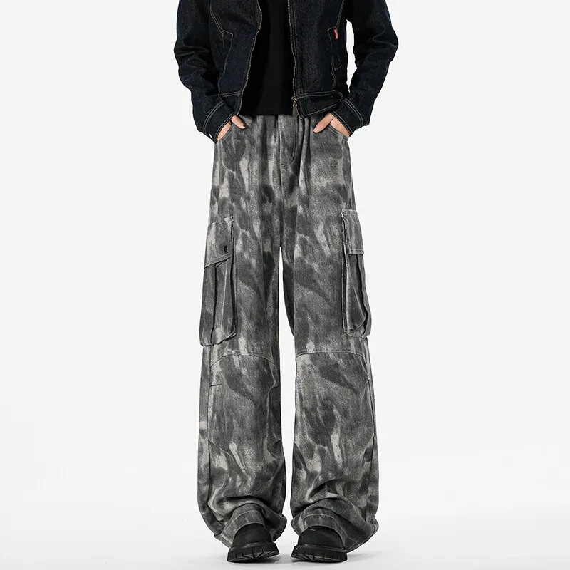 ALang Studio Casual Pants Unisex Tie-dye Camouflage-1