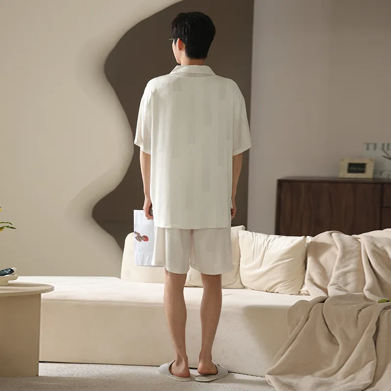 JinShaLa Pajama Set Men's White-1