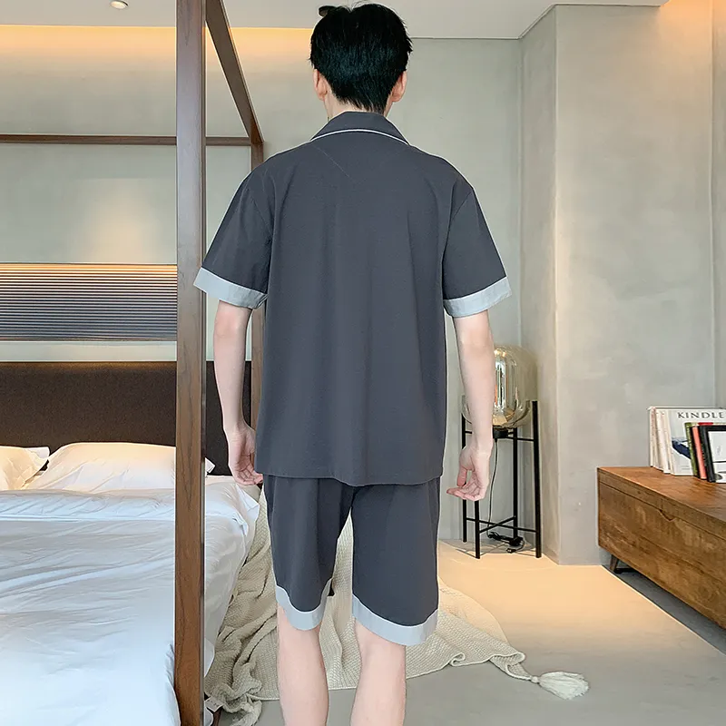 JinShaLa Pajama Set Men's Dark Gray-1