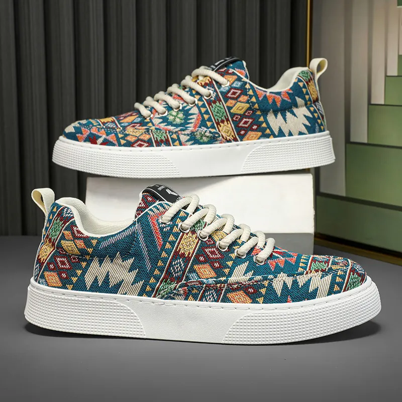 EASTERN CAMEL Slip Resistant Low Top Skateboard Shoes Men's Blue-4
