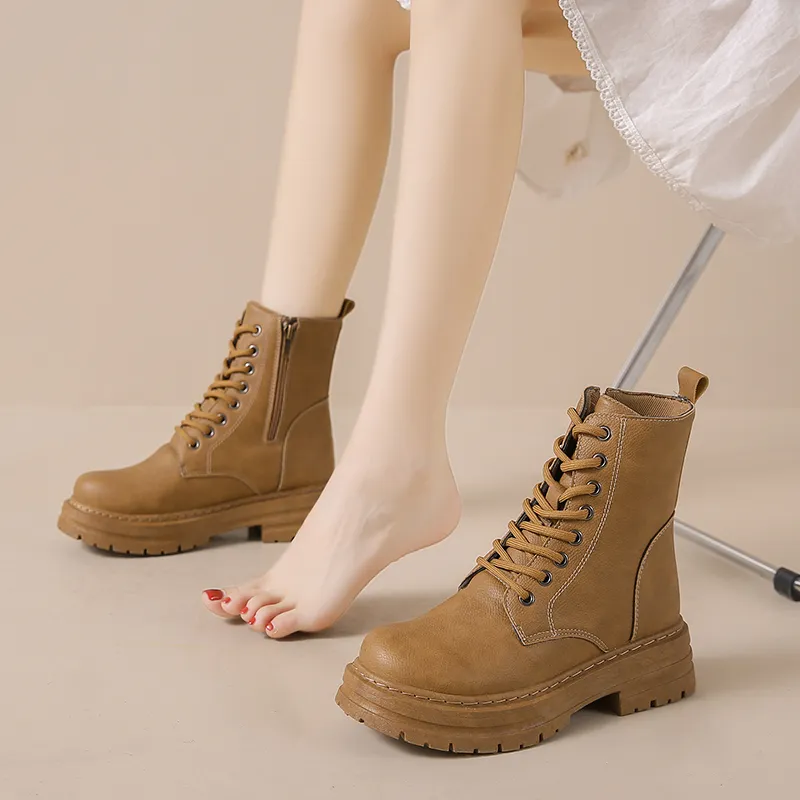 EASTERN CAMEL Short Martin Boot Women's-4