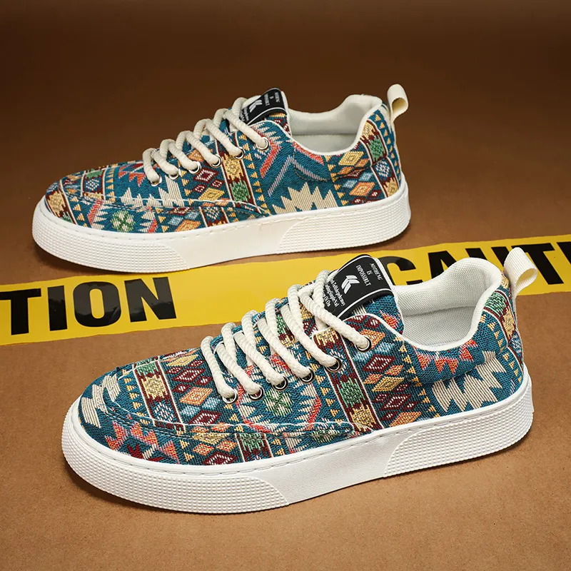 EASTERN CAMEL Slip Resistant Low Top Skateboard Shoes Men's Blue-2
