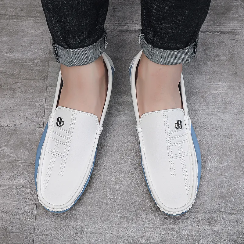 EASTERN CAMEL Gommino Loafers Men's White-1