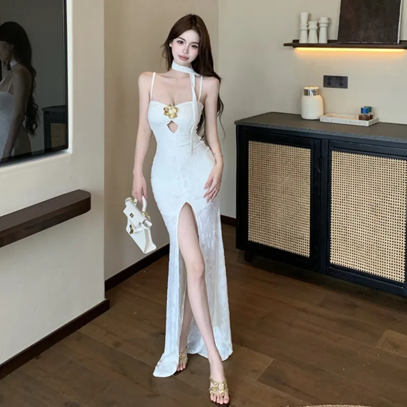COVER TIME Slip Dresses Women's White-1