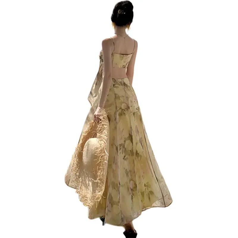 COVER TIME Slip Dresses Women's Yellow-1