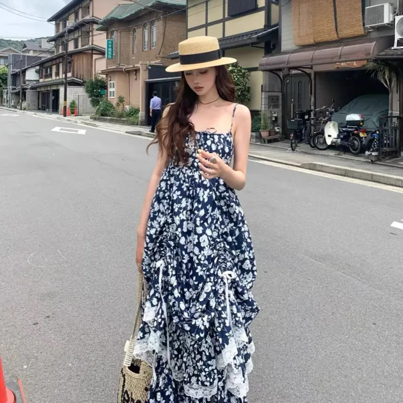 COVER TIME Slip Dresses Women's Blue-1