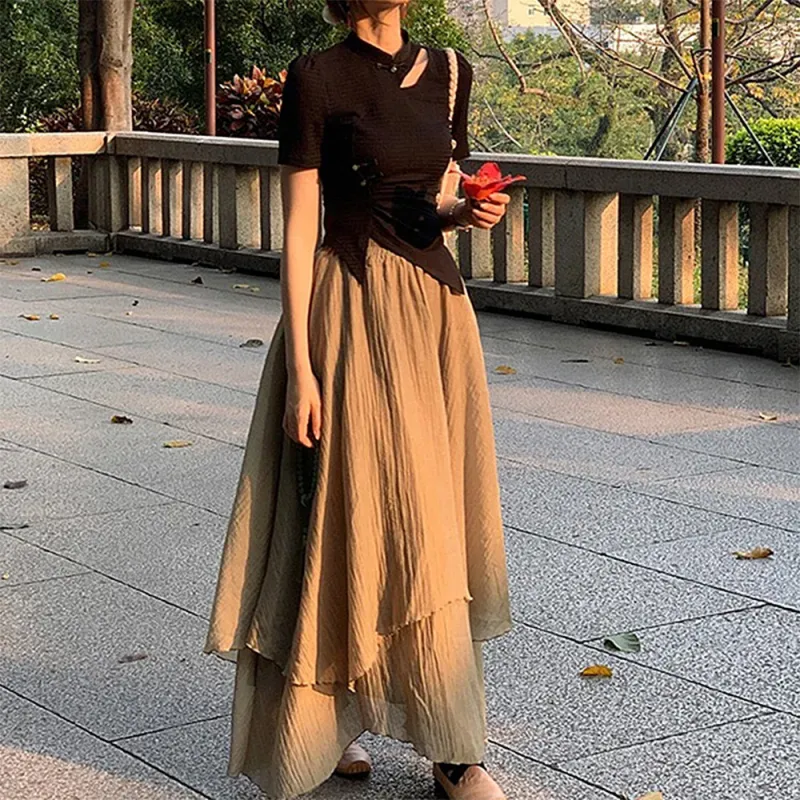 COVER TIME Two Piece Skirt Sets Women's-3