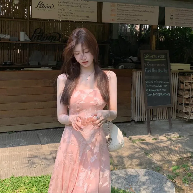 COVER TIME Slip Dresses Women's Pink-2
