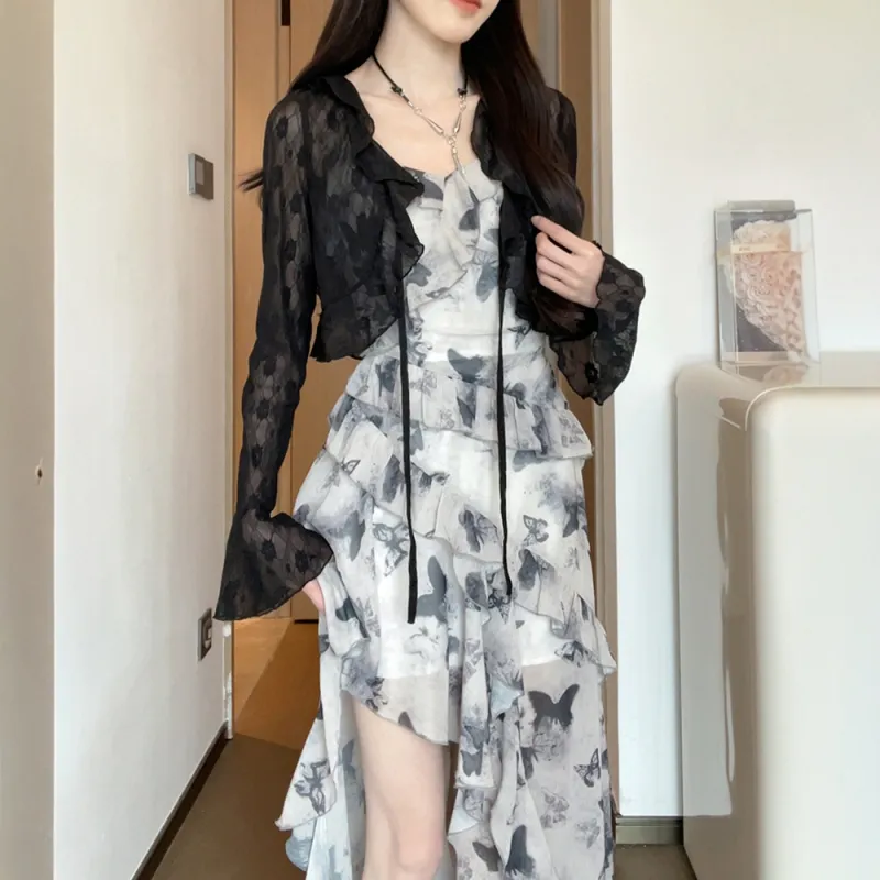 COVER TIME Slip Dresses Women's Black-3
