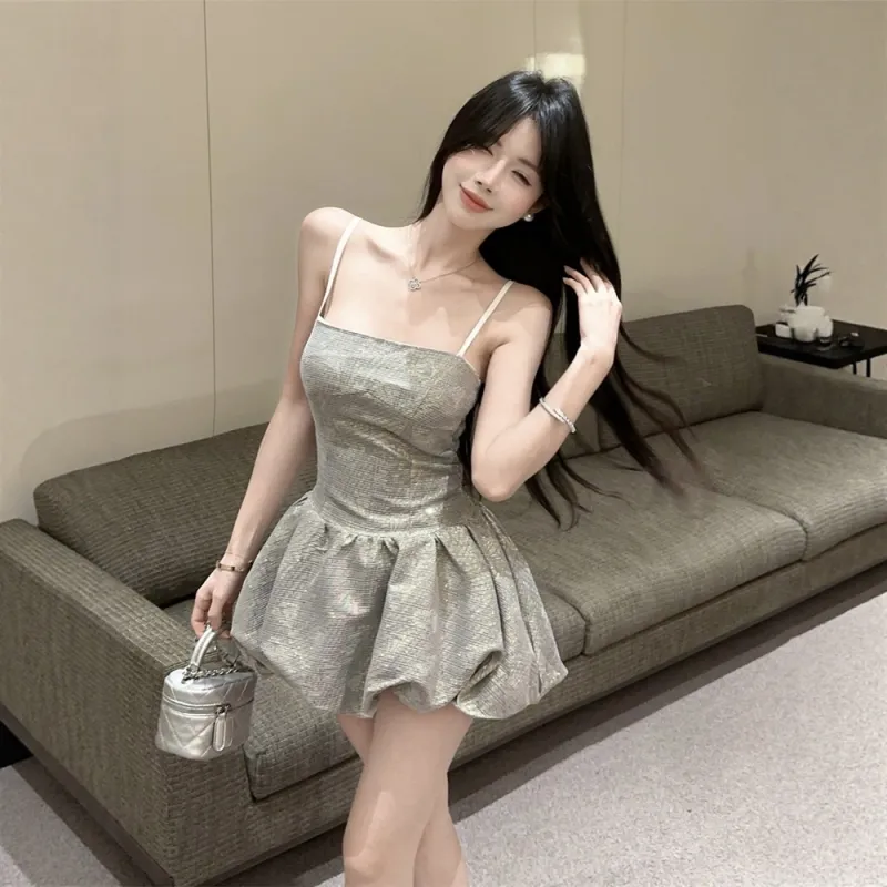 COVER TIME Slip Dresses Women's Silver-4