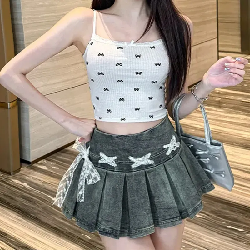 COVER TIME Denim Short Skirts Women's-3