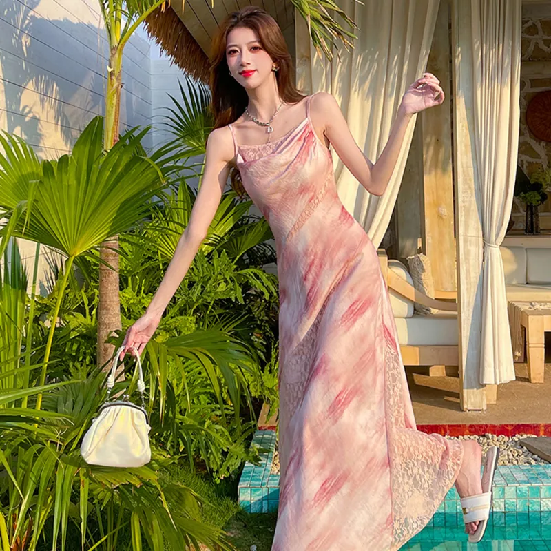 COVER TIME Slip Dresses Women's Pink-3