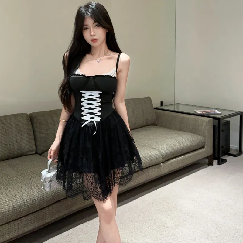 COVER TIME Slip Dresses Women's Black-4