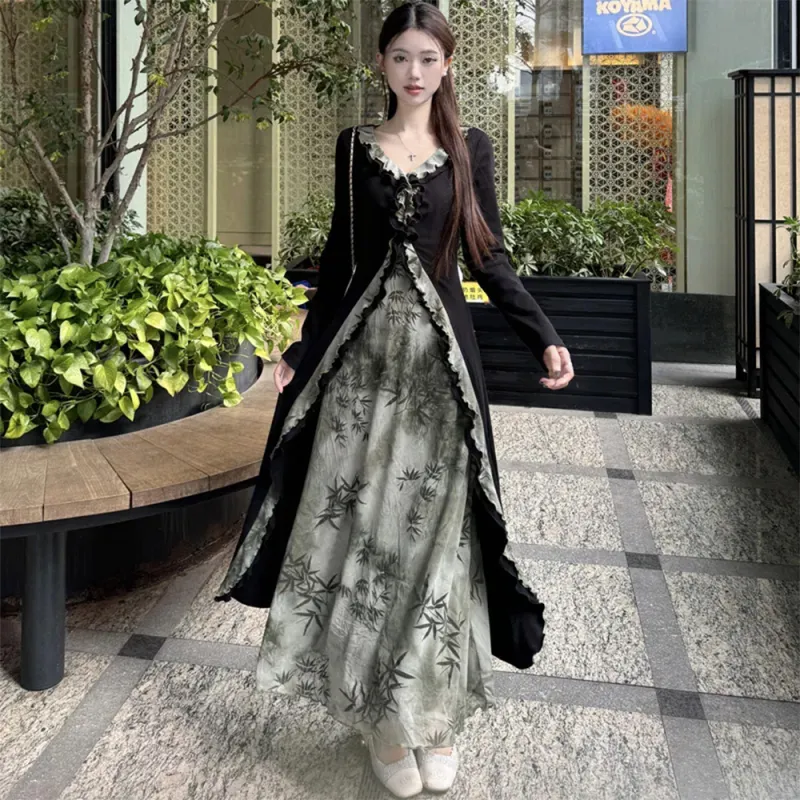 COVER TIME Long Sleeved Dress Women's-2